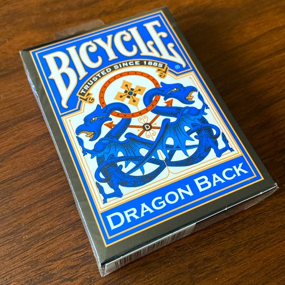 Bicycle Dragon Back Playing Cards in Blue and Orange - Picture 1 of 6